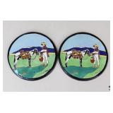 Glazed Pottery Trivet / 2 pc