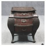 Unique Curved Rattan Nightstand