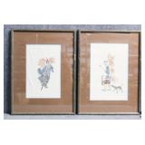 Vintage Asian Stone Rubbings 2/PC