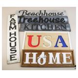 Wood & Metal Wall Signs / 6 pc