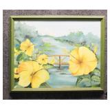 'Yellow Hibiscus' Original Painting on Canvas