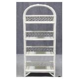 White Wicker Arched Etagere