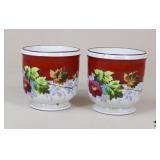 Pair of Painted Porcelain Pots