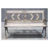 Cast Iron Garden Bench w/ Wood Seat