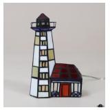 Stained Glass Lighthouse Lamp