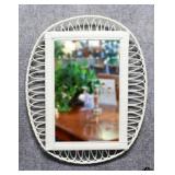 Painted Wicker Framed Mirror