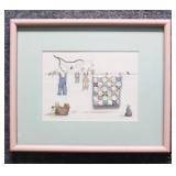 'Clothes line' Dimensional Needlepoint