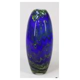 Tall Cobalt Blue Art Glass Vase