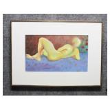 'Reclining Nude' Original Acrylic & Prisma Colors