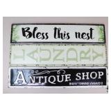 Metal Wall Signs / 3 pc