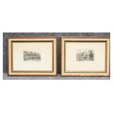 N.M.Ward Etching Prints 2/PC