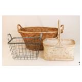 Metal & Wicker Baskets / 3 pc