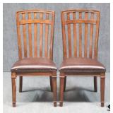 Wood Slat Back Dining Chairs - 2pc
