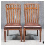 Wood Slat Back Dining Chairs - 2pc