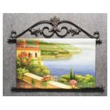 Original Painting on Canvas W/ Metal Wall Hanging