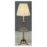 Stiffel Brass Glass Table Floor Lamp