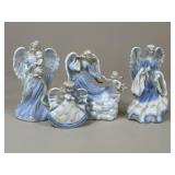 Porcelain Angel Figurines / 4 pc