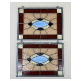 Pair Of Stained Glass Panels