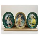 Metal Coca-Cola Signs w/Wood Stand