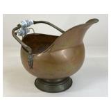 Vintage Copper & Ceramic Coal Scuttle
