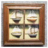 Miniature Dimensional Sail Boat Shadowbox