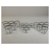 Drinkware w/ Silver Tone Rim / 18 pc