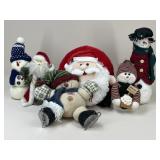 Santa & Snowmen Soft Figurines / 6 pc