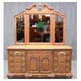 Triple Dresser w/Mirror, Ball & Claw Feet