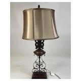 Painted Metal & Resin Lamp w/ Shade
