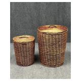Wicker Laundry Hampers / 2 pc