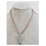 Necklace w/ Sterling Silver & Stone Pendant
