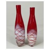 Art Glass Vases / 2 pc