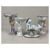 Porcelain & Ceramic Candy Dishes / 4 pc