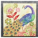 Peacock Print on Canvas w/Rhinestone by J.Brinley