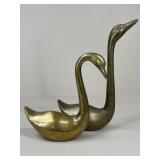 Brass Tone Swan Figures