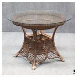 Wicker Table w/Glass Top