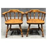 Barrel Back Arm Chairs / 2 pc
