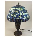 Lamp w/ Stained Glass Shade