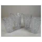 Cut Glass & Crystal Vases / 4 pc