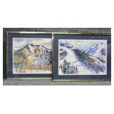 'Aspen Moutains' Prints by Cecile Johnson 2/PC