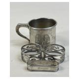 Sterling Silver Cup & Napkin Rings / 4 pc