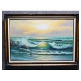 Original Painting on Canvas Signed Rogers