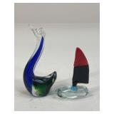 Art Glass Figurines / 2 pc