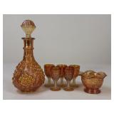 Marigold Carnival Glass / 7 pc