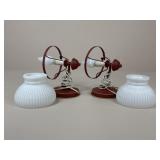 Pair Of Hurricane Lamp Sconces