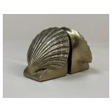 PM Craftsman Brass Tone Shell Bookends