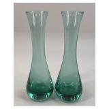 Pair of Green Glass Vases
