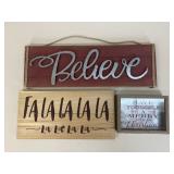 Christmas Metal & Wood Wall Decor / 3 pc