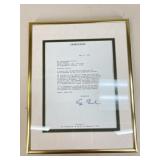 Framed Presidential Letter From George Bush