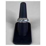 Sz 7 Sterling Silver & Aquamarine Ring